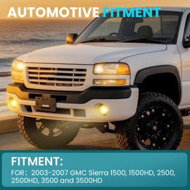 Shocklight Fog Lights Compatible with 2003 2004 2005 2006 GMC Sierra 1500 2500 3500, Clear Lens Fog Lamps Left+Right Side