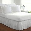 FRESH IDEAS Eyelet Bed Skirt Dust Ruffle Embroidered Details, Classic