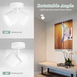 GeyouLux 3CCT LED Surface-Mounted Spotlight Swivelling 350° + 90° Ceiling Spotlight White LED, Includes 7 W 800LM GX53 LED Bulb, 3000 K/4000 K/6500 K Surface-Mounted Aluminium Spotlights,