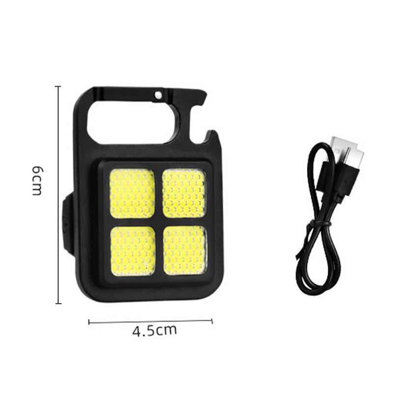 Outdoor Camping Multifunctional Keychain Light Usb Rechargeable Cob Bright Flashlight
