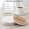 YONGHEE Soft White Marble Coasters Set of 8, Modern Elegant