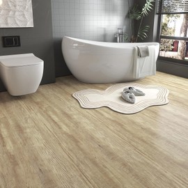 LaCheery Large Peel and Stick Vinyl Flooring Roll Waterproof 24"x160" Thick Wood Foam PVC Flooring Roll Planks Self Adhesive Peel and Stick Floor Tile Wood Grain Foam Floor Tiles for Bathroom Kitchen