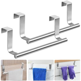 THATSRAD 2 Pack Door Towel Holder Kitchen Tea Towel Holder Kitchen Towel Holder for Hanging 23 cm Kitchen Cabinet Tea Towel Holder No Drilling Towel Rail Door Hanging for Drawers Cabinet Doors