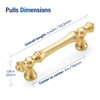 JOY DECOR 10 Pack 3 Inch Brushed Brass Kitchen Cabinet