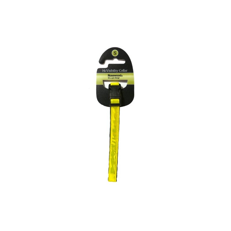 Rosewood Reflective Safety Range High Visibility Collar, S, Yellow