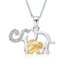 LeCalla 925 Sterling Silver Elephant Necklace Jewelry Gifts for Mom