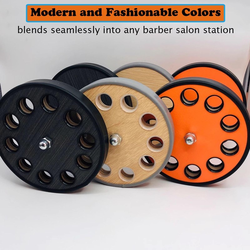 XDONEF Rotating Hair Scissors Holder, Wooden Barber Scissors Storage Holder