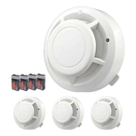 Detector De Humo Con Alta Cobertura Y Alarma Con Sonido 4pcs Blanco - Con Alarma De 80 dB Con Aviso Luminoso, Ofrece 2 Años De Protección Ininterrumpida Y Es Fácil De Instalar En Todo Tipo De Espacios
