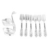 Coffee Spoon Holder Elegant Swan Shaped Alloy Mirror Polish Rich