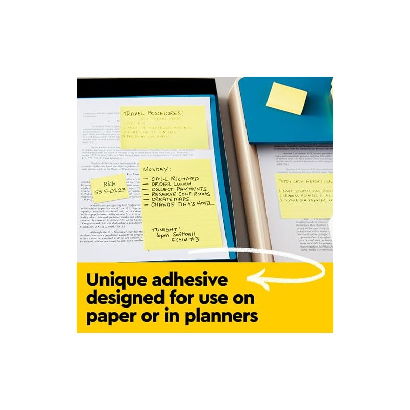 3M Post-it notas rayadas amarillo canario de 7.62cm x 7.62