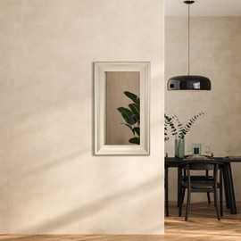 Head West Brushed Nickel Bathroom Vanity Mirror, Beveled Framed Decorative Mirrors for Wall Decor, Wall Mount Rectangle Bathroom Mirrors for Over Sink, Restroom, Living Room Hallway Entryway 18"x29.5"