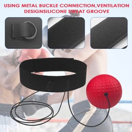 Rseuphiee Boxing Reflex Ball, Boxing Training Ball, 2 Different Boxing Balls, 1 Adjustable Headband, Boxing Training Equipment for Reaction, Agility, Punch Speed, Fighting Ability