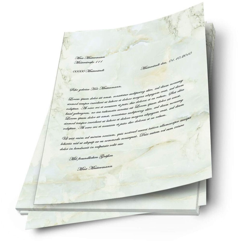 Writing Paper Marble & Structure Marble Light Green DIN A4