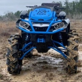 Lucky 7 Can-Am "Side Chick" Outlander MAX XMR 450 570 650 850 1000 Radiator Cover Blue