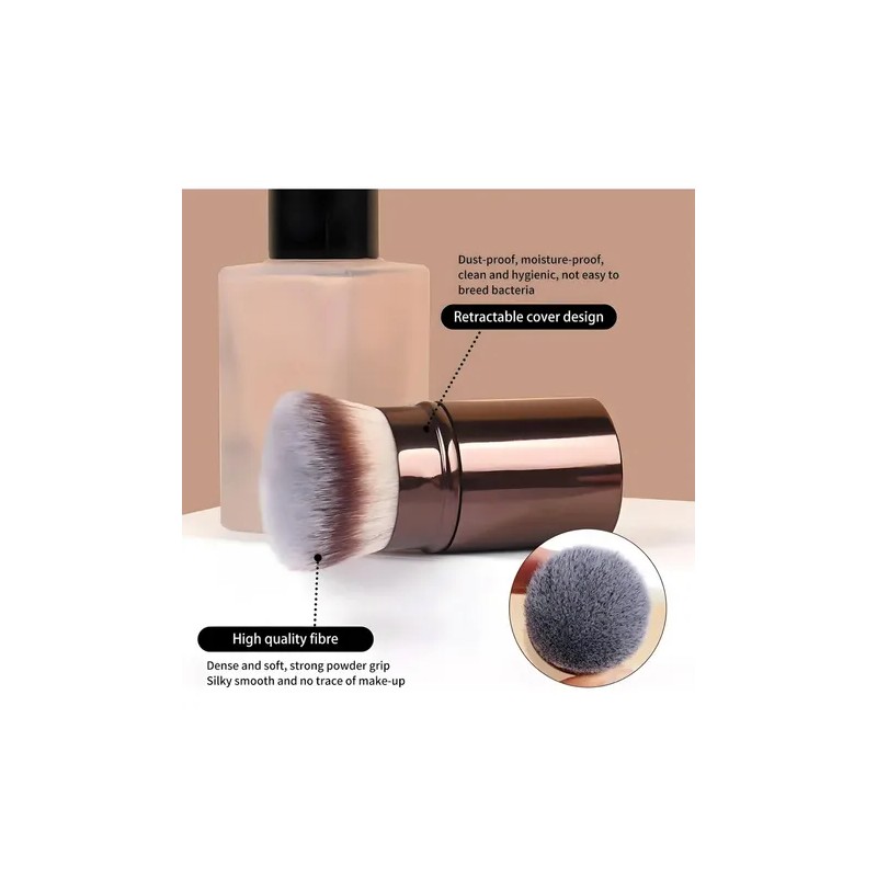 Set 7 Brochas Maquillaje Profesional Alto Nivel Color Marrón