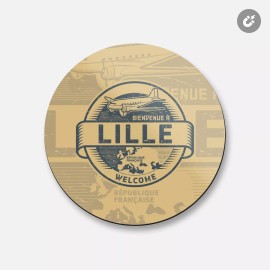 Unbranded Lille City France Retro | 4'' X 4'' Round Decorative Magnet