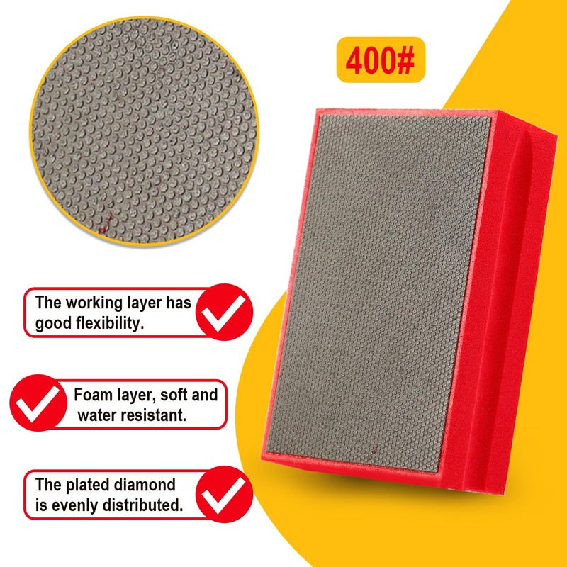 HOMESOM Diamond Hand Polishing Pads For Granite Stone Concrete Marble