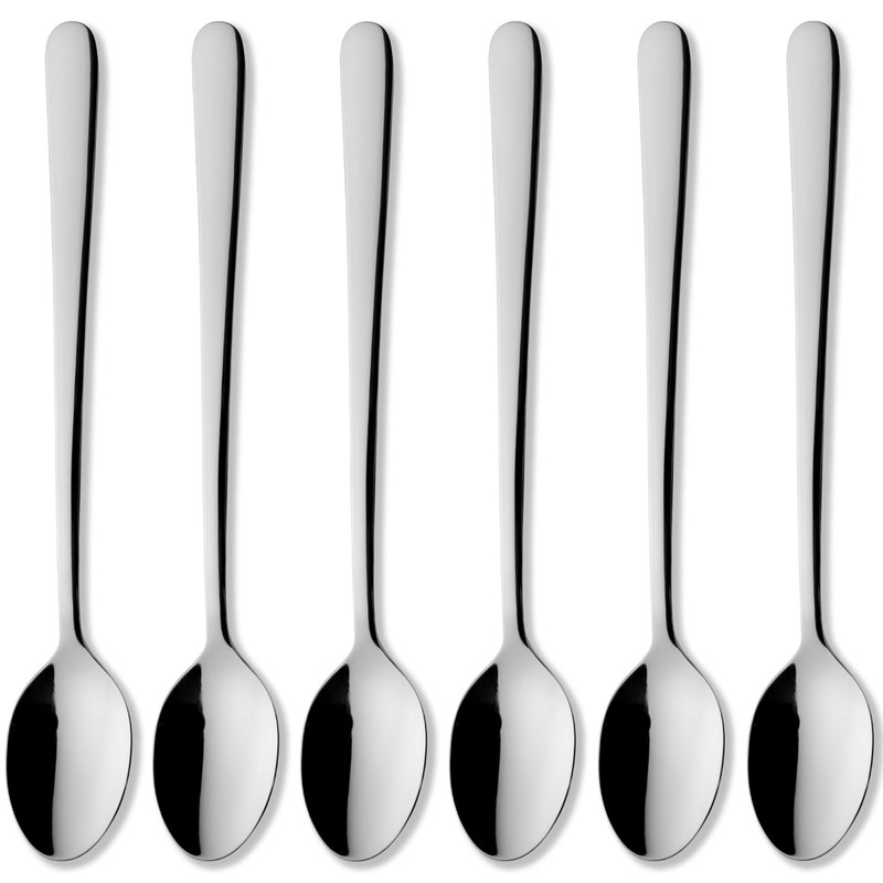 Grunwerg Windsor Carded 6-Piece Latte Spoon Set 6BXSOSWDR, 18/0 Stainless