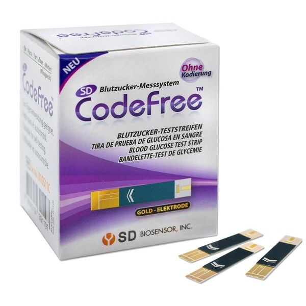 SD CodeFree Blood Glucose Test Strips Pack of 250 for Diabetes Measurement for Blood Sugar (Sugar Disease)