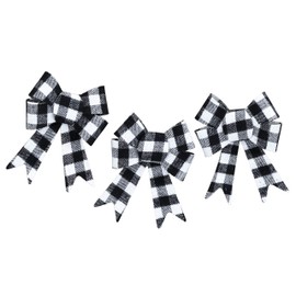 Iconikal Decorative Bows, 5 x 7 inches (White Buffalo Plaid)