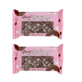 Chocolate Glaced Mini Donut Holes Gluten and Diary Free Dessert 2 Pack