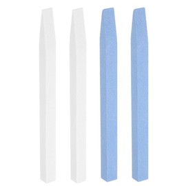 HARFINGTON 4pcs Pumice Stone Nail File, Pumice Nail Polishing Stick Cuticle Remover Pusher, Professional Quartz Stone Nail Filing Buffer Manicure Tool for Salon Nail Art Care, White,Blue