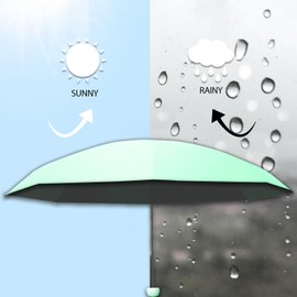 EEPLUYTY Mini Umbrella, Six Bone Umbrella, UV Protection Umbrella, Outdoor Sun Protection Umbrella, Rain or Sunshine Umbrella, Practical and Portable, light green