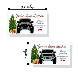 Lashicorn Christmas Buck Buck Bronco You’ve Been Bucked Tags | 50 pk | Holiday Cactus Gray #BuckBuckBronco #BuckYeah Game Attach Cards to Rubber Horse Duck Figurines 2x3.5”