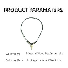 QKEOISUD Mens Shark Tooth Necklace Vintage Surfer Beach Wood Bead Adjustable Ethnic Style Cool Pendant Jewellery for Adults Boys Girls