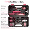 50-Piece Pink Tool Set for Women, Household Small Tool Set