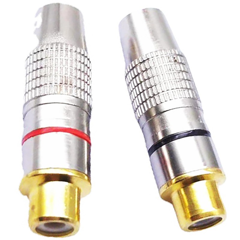 tunghey 6Pack RCA Plug Connectors Coaxial Cable Audio Adapter Gold