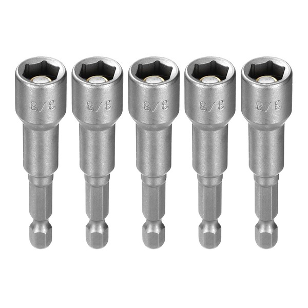 sourcing map 5pcs Hex Nut Driver Drills Bit 3/8" 6-Point