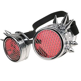 Mfaz Morefaz Ltd Welding Cyber Goggles Welding Glasses Steampunk Goth Round Cosplay Glasses Party Fancy Dress - m/l