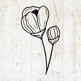 Flower Bouquets Wall Decals - Flower Bouquets Wall Stickers - Minimalistic Minimalist Floral Botanical Leaves Branches Silhouette - Car Window Tumbler Laptop Bedroom Room Home Decor DWSV13173