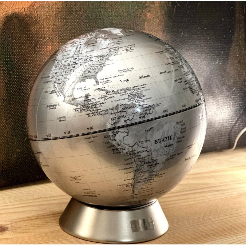 Exerz Money Box Globe/Piggy Bank, Diameter 16cm, Contemporary Metal-looking, Stainless