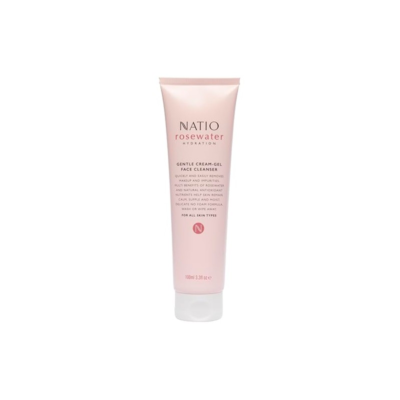 Rosewater Gentle Cream-Gel Face Cleanser by Natio for Women -