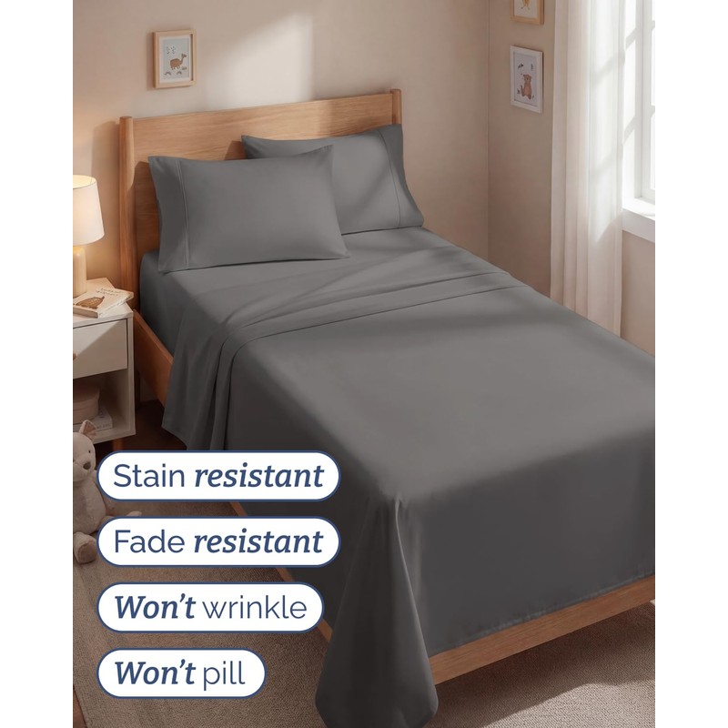 Twin 4 Piece Sheet Set - Comfy, Breathable & Cooling