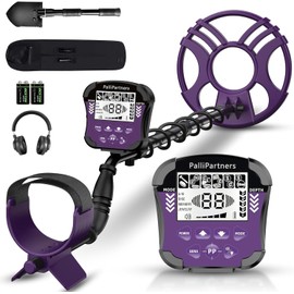 PalliPartners Metal Detector for Adults Waterproof-Professional Higher Accuracy Gold Detector with LCD Display,5 Mode,Advanced DSP Chip 12" Coil(Purple)