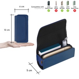 CABLE TECHNOLOGIES Premium PU Leather Case Compatible with IQOS 3/3 Duo/2.4/2.4 Plus Canvas and PU Leather Case Organizer Cover Handbag Accessories White Iqos Case
