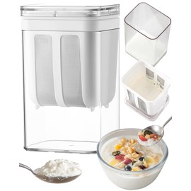Yogurt Strainer, 19oz/562ml Thick Greek Yogurt Milk Filter, Food Strainer, Greek Yogurt Strainer with Stainless Steel Fine Mesh Bag and Lid for Yogurt, Soybean Milk, Kefir, Berries, Fruit Juice(1Pack)