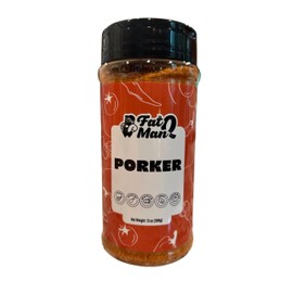 Fat Man Q Porker BBQ Rub – Bold Sweet Heat Seasoning for Pork, Chicken, Salmon & Veggies, 13 oz Jar