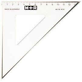 M R 747200020 Angle 45 Degrees, 20 CM rauchtransparent Scale 13 CM