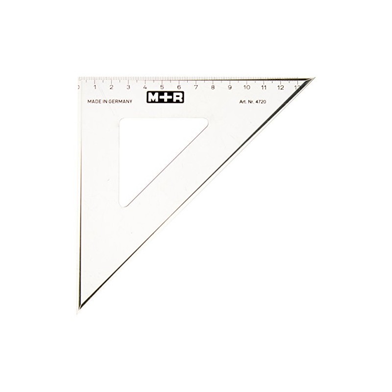 M R 747200020 Angle 45 Degrees, 20 CM rauchtransparent Scale