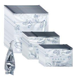40 Pcs Reusable Aluminum Foil Freezer Bags for Food and Zipper