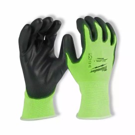 Milwaukee New Milwaukee Work Glove High Visibility Cut Level 1 Polyurethane Dipped 12 Pair - XL