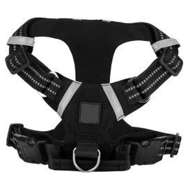 Pet Chest Strap Adjustable Reflective Waterproof Dog Leash Vest with Handle for Pets Dogs Black XL