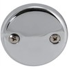 EZ-FLO 2-Hole Bathtub Overflow Face Plate with Screws, Chrome Finish,