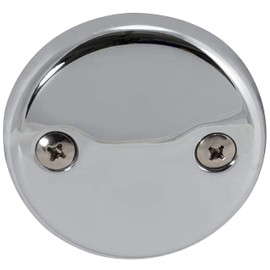 EZ-FLO 2-Hole Bathtub Overflow Face Plate with Screws, Chrome Finish, 35245