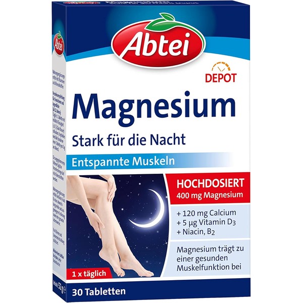 Abtei Magnesium Strong for the Night, 30 Tablets