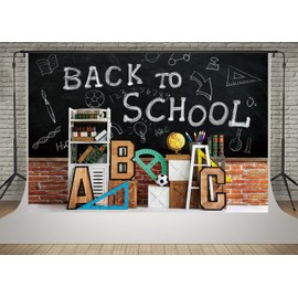 Kate 7x5ft Classroom Back to School Photography Backdrop Chalkboard and Bookshelf ABC Letter Photo Studio Background Props Video